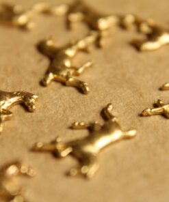 2 pc. Raw Brass Tiny Running Horse Stampings: 14mm by 9mm - made in USA | RB-509