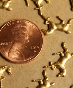2 pc. Raw Brass Tiny Running Horse Stampings: 14mm by 9mm - made in USA | RB-509