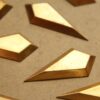 1 pc. Raw Brass 3D Rhombus Stampings: 47mm by 21mm - made in USA | RB-873