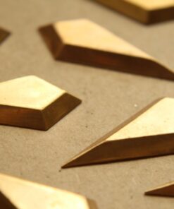 1 pc. Raw Brass 3D Rhombus Stampings: 47mm by 21mm - made in USA | RB-873