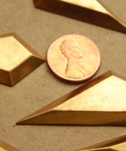 1 pc. Raw Brass 3D Rhombus Stampings: 47mm by 21mm - made in USA | RB-873