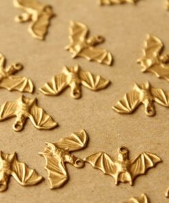 5 pc. Raw Brass Bat Charms: 19mm by 12.5mm - made in USA | RB-710