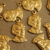 8 pc. Raw Brass Abe Lincoln Charms: 15mm by 9mm - made in USA | RB-173