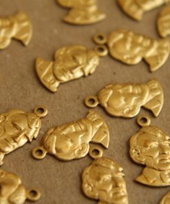 8 pc. Raw Brass Abe Lincoln Charms: 15mm by 9mm - made in USA | RB-173