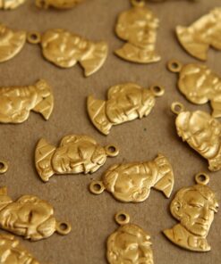 8 pc. Raw Brass Abe Lincoln Charms: 15mm by 9mm - made in USA | RB-173