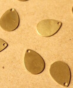 8 pc. Raw Brass Teardrop Charms: 11.5mm by 16mm - made in USA | RB-951