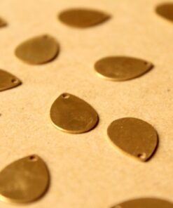 8 pc. Raw Brass Teardrop Charms: 11.5mm by 16mm - made in USA | RB-951