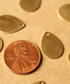 8 pc. Raw Brass Teardrop Charms: 11.5mm by 16mm - made in USA | RB-951