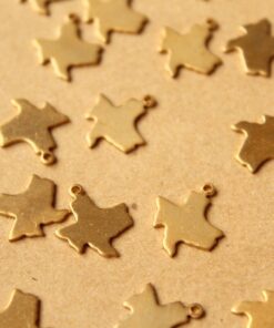 8 pc. Raw Brass Texas State Charms / Blanks: 12.5mm by 14.5mm - made in USA | RB-985