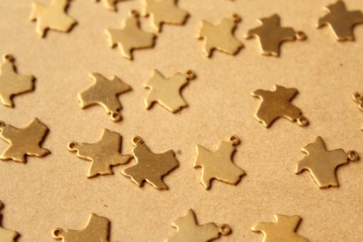 8 pc. Raw Brass Texas State Charms / Blanks: 12.5mm by 14.5mm - made in USA | RB-985