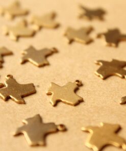 8 pc. Raw Brass Texas State Charms / Blanks: 12.5mm by 14.5mm - made in USA | RB-985