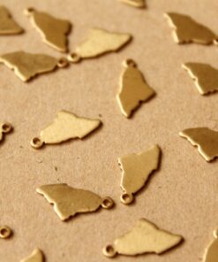 8 pc. Raw Brass Maine State Charms / Blanks: 8mm by 15mm - made in USA | RB-987