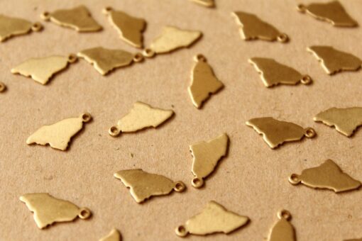 8 pc. Raw Brass Maine State Charms / Blanks: 8mm by 15mm - made in USA | RB-987