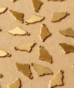 8 pc. Raw Brass Maine State Charms / Blanks: 8mm by 15mm - made in USA | RB-987