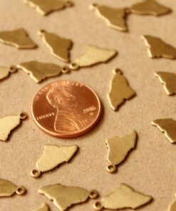 8 pc. Raw Brass Maine State Charms / Blanks: 8mm by 15mm - made in USA | RB-987