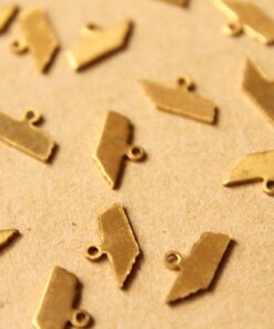 8 pc. Raw Brass Tennessee State Charms / Blanks: 12mm by 6.5mm - made in USA | RB-998