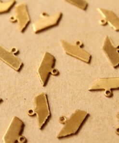8 pc. Raw Brass Tennessee State Charms / Blanks: 12mm by 6.5mm - made in USA | RB-998