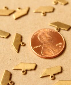 8 pc. Raw Brass Tennessee State Charms / Blanks: 12mm by 6.5mm - made in USA | RB-998