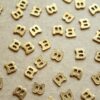 6 pc. Tiny Raw Brass Letter B Stampings - 5.5mm by 5.5mm - made in USA | RB-1170