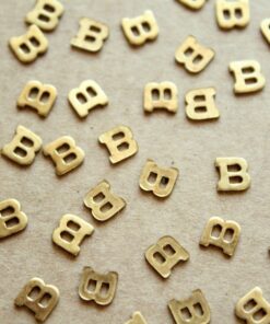 6 pc. Tiny Raw Brass Letter B Stampings - 5.5mm by 5.5mm - made in USA | RB-1170