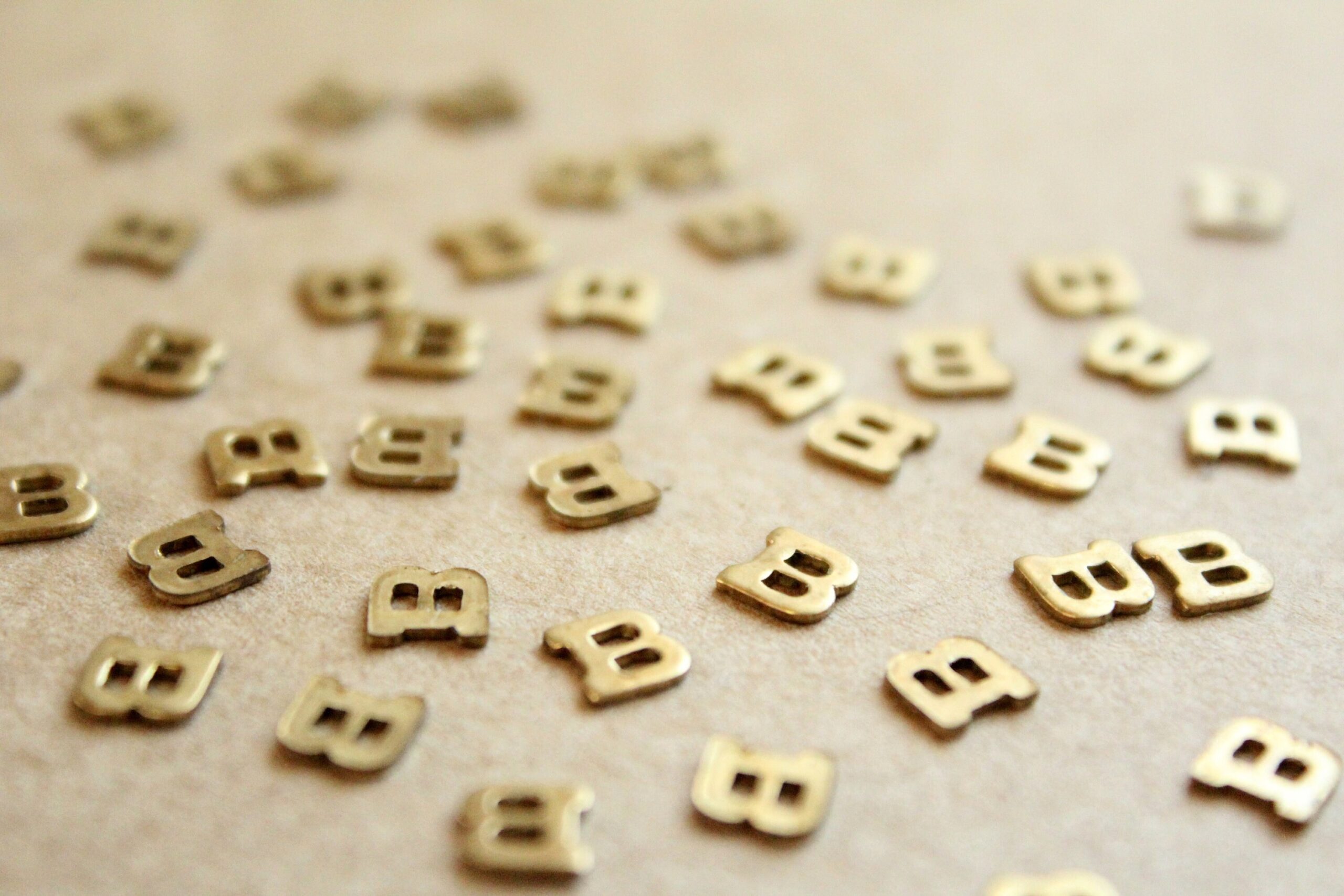 6 pc. Tiny Raw Brass Letter B Stampings - 5.5mm by 5.5mm - made in USA | RB-1170