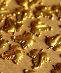10 pc. Raw Brass Autumn Leaves: 14mm by 13mm - made in USA | RB-092