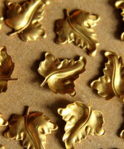 10 pc. Raw Brass Autumn Leaves: 14mm by 13mm - made in USA | RB-092