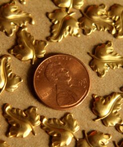 10 pc. Raw Brass Autumn Leaves: 14mm by 13mm - made in USA | RB-092