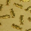 2 pc. Small Raw Brass Bass Fish Charms: 15.5mm by 7mm - made in USA | RB-388
