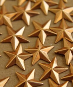 2 pc. Raw Brass Barn Stars: 12mm by 12mm - made in USA | RB-101